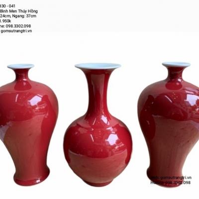 Bộ 3 Bình Men Thúy Hồng